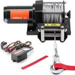Mophorn ? treuil �lectrique 3000 lb 12v cc ? c�ble acier 39 pi ? �tanch�it� ip55 ? t�l�commande filaire ...