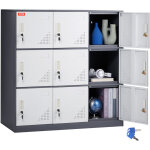 Mophorn - vevor armoire a casier 9 portes, vestiaire consigne en metal pour employes avec fente pour ...
