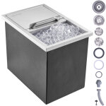 Mophorn - vevor bac a glace encastrable 26, 7 l 456x304x371 mm boite isotherme pour glace avec couvercle ...