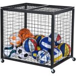 Mophorn - vevor chariot a ballons verrouillable 85x67, 5x82, 5 cm cage de rangement pour ballon mobile ...