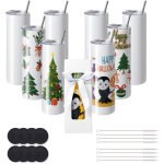Mophorn - vevor gobelets thermos a sublimation de 89 cl, 8pcs, fins et droits, bouteille sublimable en ...
