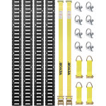 Mophorn - vevor kit de rails dearrimage e - track, 18pcs 1524mm, avec 4rails acier, 8 anneaux deancrage ...