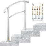 Mophorn - vevor main courante escalier fer forge rampe escalier 3 marches garde - corps 63, 5 cm hauteur ...