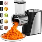 Mophorn - vevor moulin - rape a fromage electrique 250 w haute puissance, trancheuse a legumes avec 5 ...