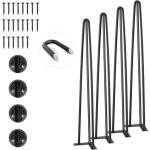 Mophorn - vevor pied de table en epingle a cheveux 4pcs pieds de bureau 71 cm acier massif capacite charge ...