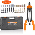 Mophorn - vevor riveteuse manuelle pour ecrou a sertir 41 cm pince a insert filete avec 13 mandrins 186 ...