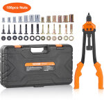 Mophorn - vevor riveteuse manuelle pour ecrou a sertir 41 cm pince a insert filete avec 13 mandrins 186 ...