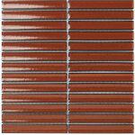 Mosa�que de gr�s c�rame kitkat 14, 5x2cm - mosa�que rectangle 14, 5x2 cm terra red - brillant - bo�te ...