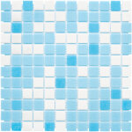 Mosaique melange adouci blanc bleu trame papier 1 plaque 32, 7 x 32, 7 cm casa linea