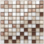 Ilcom - mosaque de verre sur maille pour salle de bain ou cuisine 30 cm x 30 cm - coffee