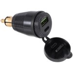 Moto din prise le chargeur �tanche � qc3. 0 usb et type c 30w d'adaptateur d'alimentation