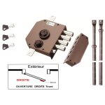 Mottura ? serrure 3 points a2p1 marron avec 3 cl�s incrochetables ? cylindre 50mm avec p�nes en acier ...