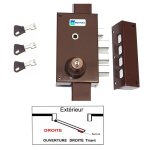 Mottura ? serrure multipoint en applique 3 points a2p1 ? finition marron ? 3 cl�s � pompe ? entraxe 45mm ...