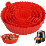 Moule pour air fryer, 6 pices silicone air fryer mould, panier rutilisable air fryer, panier silicone ...