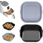Moule air fryer accessoires 5 - 8 l, 2pcs 21cm plat silicone, panier pour friteuse � air chaud, doublures ...