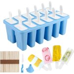 Moule  glace en silicone, 12 cavits, rutilisable, sans bpa, pour enfants, avec btonnet en bois et ...