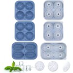 Moule � gla�ons en silicone, plateau � gla�on avec couvercle, glacon boule de glace, 3 paquets r�utilisable ...