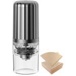 Moulin � caf� �lectrique avec 100 filtres � caf�, broyeur � grains de caf� conique compact automatique ...