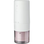 Moulin � caf� �lectrique avec meules coniques, r�glages pr�cis et r�glables, portable (blanc)
