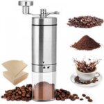 Moulin  caf manuel avec 100 filtres  caf, poigne pliable et grossiret de mouture rglable, moulin ...