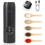 Moulin � poivre �lectrique rechargeable avec led, r�glage finesse, usage � une main pour cuisine et ext�rieur ...