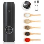 Moulin � poivre �lectrique rechargeable, moulins sel poivre automatique avec lumi�re led blanche, grossi�ret� ...