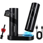 Moulin � sel et � poivre �lectrique avec station de chargement, capacit� de 110 ml, moulin � sel rechargeable ...