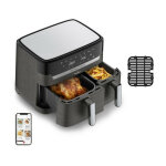 Moulinex friteuse sans huile 2 tiroirs, friteuse a air et gril, 8 programmes, air fryer, dual easy fry&grill ...