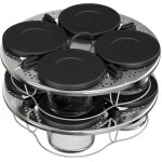 Moulinex ? kit de verrines en verre 125ml pour multicuiseur ? 8 pots avec couvercles ? supports en acier ...