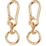 Mousquetons - 2 pi�ces, m�tal dor� articulation pivotante fermoir amovible - pour bricolage / porte - ...