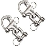 Mousqueton pivotant � emerillon 2 pi�ces manille inox maillons rapides en acier inoxydable 316 mousqueton ...