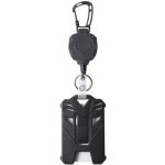 Mousqueton, porte badge horizontal en plastique avec porte cl� r�tractable, portebadge rigide pour cartes ...