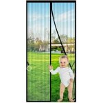 Moustiquaire porte moustiquaire magn�tique 80 x 200 cm noire, auto - obturante, robuste, mains libres, ...