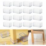 Mowze - lot de 16 embouts de pieds de chaise rectangulaires en pvc anti - rayures pour pieds de meubles, ...