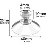 Mowze - diyexpert 8 x ventouse 40 mm avec filetage m4x10mm avec crous molets transparent - made in ...