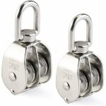 Poulie double 2pcs inox 304 pivotant double poulie Poulie double 2pcs inox 304 pivotant double poulie