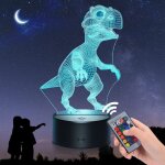 Msbd veilleuse de dinosaure 3d - 16 couleurs / tlcommande - triceratops / spinosaurus / tyrannosaurus ...