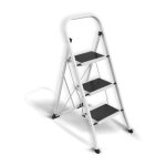 Msv - escabeau 3 marches pliant & antidrapant acier max 150kg (46x71x105cm)