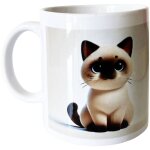 Mug en céramique blanche siamois Mug en céramique blanche siamois
