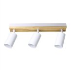 Multiprise r�glable waikato 3xgu10 blanche / bois 16, 5 x 38 x 5, 5 cm