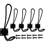 Murale patere porte manteau noir, 5 pi�ces muraux crochets et pat�res pour la maison retro metal crochet ...