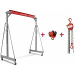 Mw tools ? grue d'atelier 2 t avec palan � cha�nes hnsj2060 ? hauteur r�glable 2400 � 3600 mm ? chariot ...