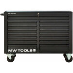 Mw tools - servante d'atelier 15 tiroirs noire xxl 1415 mm robuste en acier soud verrouillable roues ...