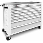 Servante d'atelier 7 tiroirs blanche extra large 1135 mm avec verrouillage int�gr� dans la poign�e roues ...
