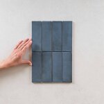 Nais - carrelage effet zellige bleu fonc� colo matt 5x15 blue night (0, 49m�) - les carreaux de jean