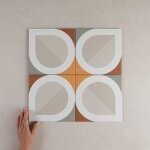 Nais - carrelage imitation carreaux de ciment bauhome 20x20 blatt warm (1m²) - les carreaux de jean Nais - carrelage imitation carreaux de ciment bauhome 20x20 blatt warm (1m²) - les carreaux de jean