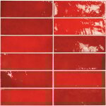 Nais - faïence effet zellige rouge village 6, 5x20 volcanic red (0, 5m²) - les carreaux de jean Nais - faïence effet zellige rouge village 6, 5x20 volcanic red (0, 5m²) - les carreaux de jean