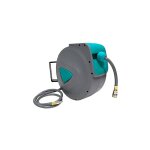 Enrouleur de tuyau  air comprim automatique - 10 m raccord 1 / 4  - avec raccord rapide et boule de ...