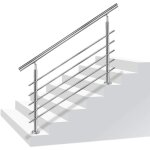 Rampe d'escalier 120 m, acier inoxydable, extrieur / intrieur, entre escaliers, murale, matriel inclus, ...