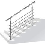 Rampe d'escalier 180 m, acier inoxydable, extrieur / intrieur, entre escaliers, murale, matriel inclus, ...